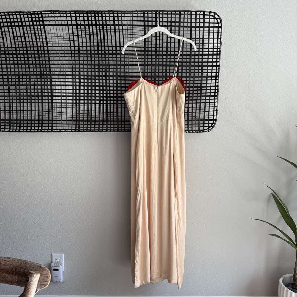 FARM Rio Cream Slip Dress with Red Bust and Green Accents - Picture 11 of 16